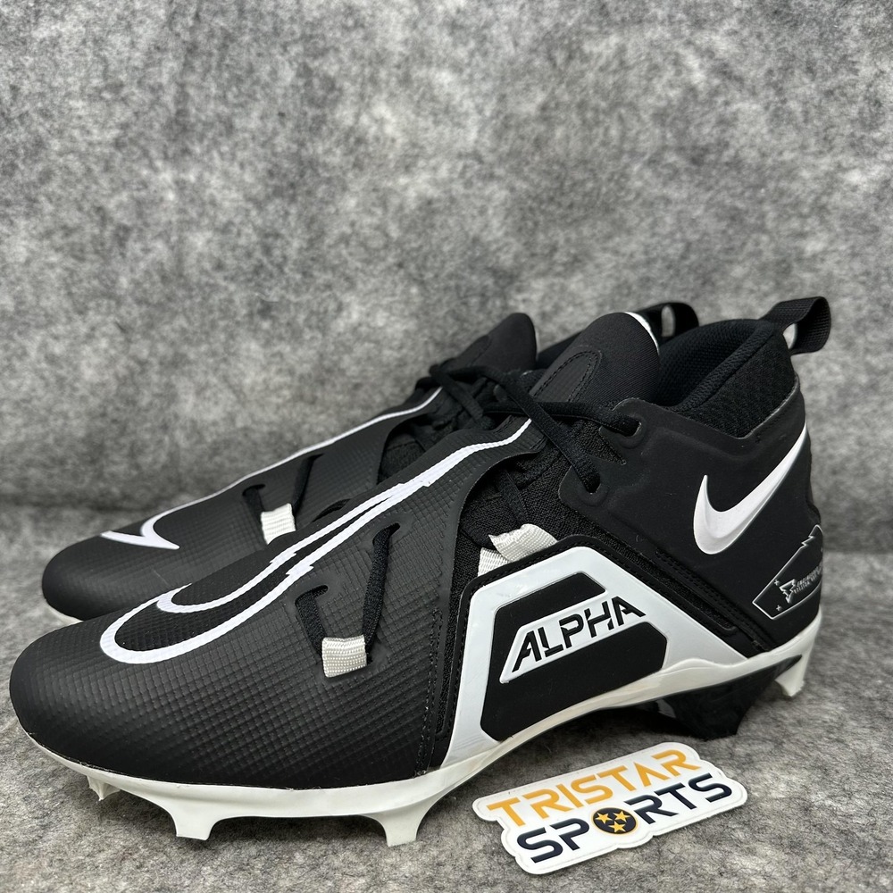 Nike Alpha Menace Pro 3 Football Cleats Shoes Mens 11.5 Black White CT6649-001
